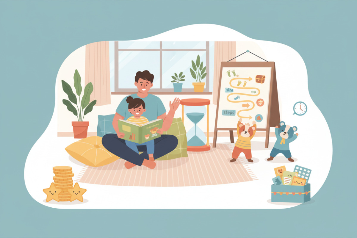 Приклади підтримувальної рутини: читання разом, таймер, план кроків, рухові паузи та підкріплення зусиль