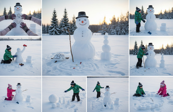 10 розвивальних ігор під час ліплення сніговика